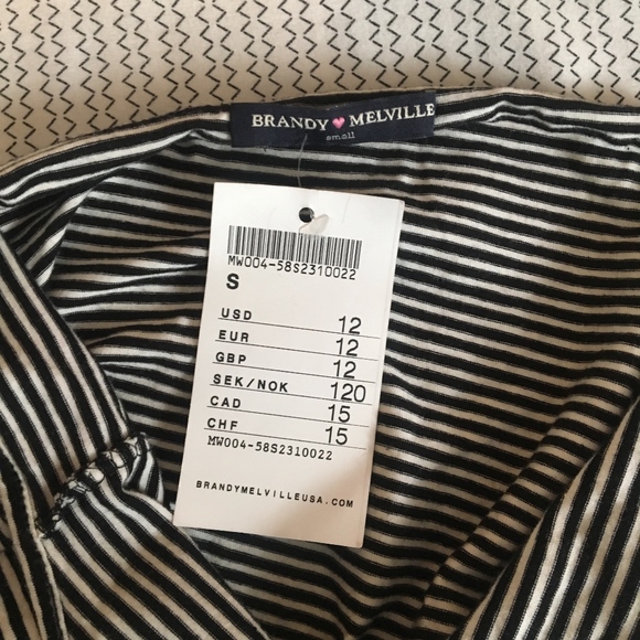 Brandy Melville Striped Halter Crop Top - Picture 2 of 2